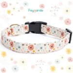 Faygarsle Cotton Designer Dogs Collar Cute Flower Dog Collars for Girl Female Small Medium Large Dogs with Flower Charms L - Image 3