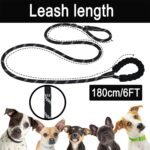 Dog Leash, 6 FT Heavy Duty Dog Leashes, Durable Premium Quality Strong Rope Slip Leash with Comfortable Padded Handle and Highly Reflective Threads for Small Medium and Large Dogs, (Black) - Image 6
