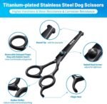 Dog Grooming Kit, Professional 5-in-1 Dog Grooming Scissors, 4CR Stainless Steel Dog Scissors, Sharp Thinning Shears, Grooming for Dogs with Safety Round Tip, Pet Grooming Kit at Home - Image 3
