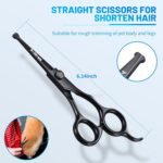 Dog Grooming Kit, Professional 5-in-1 Dog Grooming Scissors, 4CR Stainless Steel Dog Scissors, Sharp Thinning Shears, Grooming for Dogs with Safety Round Tip, Pet Grooming Kit at Home - Image 6