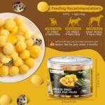 Freeze Dried Quail Egg Yolk Treats for Cats Dogs Increase Appetite, All Natural Freeze-Dried Limited Ingredient Pet Snacks, Healthy Training Treats Cookies for Dogs Puppy 80g (S, Quail) - Image 3