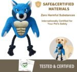 Wolf Rope Tug Toy with Muscle & Squeaker - Durable Plush Chew Toy for Aggressive Chewers, Interactive for Small Medium Large Dogs - Image 3