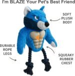 Wolf Rope Tug Toy with Muscle & Squeaker - Durable Plush Chew Toy for Aggressive Chewers, Interactive for Small Medium Large Dogs - Image 4