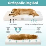 Dog Crate Bed for Extra Large Dogs, Rectangular XL Orthopedic Dog Beds, Foam Anti-Slip Bottom Pet Mat with Washable Removable Cover, Suitable for Pet Up to 100 lbs, 44x32x3 inch, Beige - Image 3