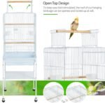 Yaheetech Play Open Top Parrot Bird Cages for Sun Parakeet Cockatiel Green Cheek Conure Lovebird w/Detachable Rolling Stand, White - Image 6