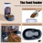 Automatic Cat Feeder and Waterer Set, 2 Packs Stainless Steel Automatic Dog Food Feeder and Water Dispenser, 3.8 L - Image 5