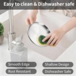 Stainless Steel Cat Bowls, Set of 2 Anti Whisker Fatigue Wide Cat Plates Non-Slip Feeding Dishes for Wet Dry Food and Water for Cats and Small Dogs (6.7") - Image 4