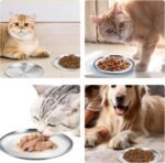 Stainless Steel Cat Bowls, Set of 2 Anti Whisker Fatigue Wide Cat Plates Non-Slip Feeding Dishes for Wet Dry Food and Water for Cats and Small Dogs (6.7") - Image 6