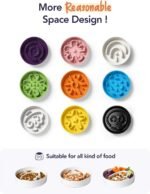 LE TAUCI Ceramic Slow Feeder Dog Bowls Small Breed, 0.6 Cups Dog Food Dish for Fast Eaters, Puzzle Bowl for Small Dogs and Cats, Angle White - Image 5