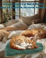 Cat Mat Self Warming Cat Bed 66x50CM Leaf Shaped Cotton Soft Warm Pet Pad Blanket for Indoor Bed Couch Sofa Floors Cat and Dog Warm Mattress (Green) - Image 6