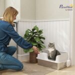 PawHut Stainless Steel Litter Box, XL Cat Litter Box with High Side, Extra Large Metal Kitten Litterbox for Big Cats with Scoop, Easy Cleaning & Anti-Urine Leakage, Light Gray - Image 3