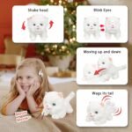 YH YUHUNG White Realistic Interactive Plush Pets Cat with Voice Control Electronic Pets Robot Cat Barking Meow Kitten Birthday Gift for Kids - Image 5