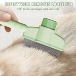 Aerbee Cat Brush with Release Button, Flea Comb for Indoor Cats Shedding, Cat Brush for Long or Short Haired Cats, Cat Grooming Brush Cat Comb for Kitten Rabbit Massage Removes Loose Fur, Green - Image 6