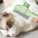 Aerbee Cat Brush with Release Button, Flea Comb for Indoor Cats Shedding, Cat Brush for Long or Short Haired Cats, Cat Grooming Brush Cat Comb for Kitten Rabbit Massage Removes Loose Fur, Green - Image 7