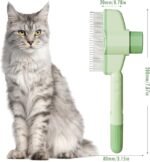 Aerbee Cat Brush with Release Button, Flea Comb for Indoor Cats Shedding, Cat Brush for Long or Short Haired Cats, Cat Grooming Brush Cat Comb for Kitten Rabbit Massage Removes Loose Fur, Green - Image 8