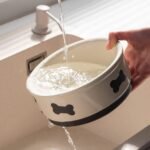 Sweejar Dog Bowl with Bone Pattern, Ceramic Dog Food Dish for Puppy and Cat, Porcelain Pet Bowl for Food and Water 15 oz (Beige) - Image 5