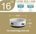 Sweejar Dog Bowl with Bone Pattern, Ceramic Dog Food Dish for Puppy and Cat, Porcelain Pet Bowl for Food and Water 15 oz (Beige) - Image 6