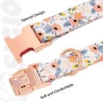 Soft Cotton Dog Collar, Adjustable Durable Dog Collar with Metal Buckle, Orange Floral with Pendant Girl Boy Dog Collars Gift for Small Medium Large Dogs, XS - Image 4