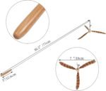 Lystaii Cat Wand Toys, Interactive Cat Feather Toys with 3 Feather Refills with Bell Steel Wire Cat Toy for Indoor Cats Wood Handle Cat Teaser String Toy Feather Propeller for Kitten (Piebald) - Image 3