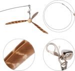 Lystaii Cat Wand Toys, Interactive Cat Feather Toys with 3 Feather Refills with Bell Steel Wire Cat Toy for Indoor Cats Wood Handle Cat Teaser String Toy Feather Propeller for Kitten (Piebald) - Image 4