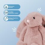 Best Pet Supplies Interactive Bunny Buddy Dog Toy with Crinkle and Squeaky Enrichment for Small and Medium Breed Puppies or Dogs, Cute and Plush - Bunny (Mauve), Small - Image 3