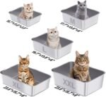 Stainless Steel Litter Box, 17.7"x13.8"x6" Medium to Large Metal Litter Box for Kitty/Cat/Rabbits, Easy to Clean, Non Stick Litterbox No Smell for Adult Cats - Image 7