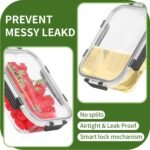 Skroam 5-Packs 36OZ Glass Food Storage Containers with Lids Airtight, Glass Meal Prep Container for Lunch, Pantry Organizers and Storage, Glass Lunch Boxes for Freezer to Oven Safe, Leak Proof - Image 4