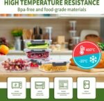 Skroam 5-Packs 36OZ Glass Food Storage Containers with Lids Airtight, Glass Meal Prep Container for Lunch, Pantry Organizers and Storage, Glass Lunch Boxes for Freezer to Oven Safe, Leak Proof - Image 6