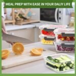 Skroam 5-Packs 36OZ Glass Food Storage Containers with Lids Airtight, Glass Meal Prep Container for Lunch, Pantry Organizers and Storage, Glass Lunch Boxes for Freezer to Oven Safe, Leak Proof - Image 7