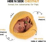 CHEWFFON Interactive Hide-and-Seek Burrow Toys, Dog Toys for Boredom, Cute Squeaky Plush Toys, Dog Toys for Small Medium and Large Dogs, Crinkle Snuffle Puzzle Toy-Chestnuts 4 Piece Set - Image 3
