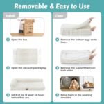 Cute Dog Bed, Faux Fur Orthopedic Foam Dog Bed with Sides, Removable Washable Cover & Waterproof Lining, Comfortable Pet Couch for Small Dogs, Cream (30" L x 20" W x 6" Th) - Image 6