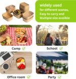 Disposable Soup Bowls w/Lids 750ml, 50Sets Square Paper Salad Bowls to Go, 25OZ Non-Spill Meal Prep Food Container Box for Restaurant Family Hot Cold Takeout - Image 5