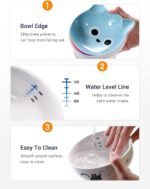 Elevated Cat Bowls Set of 2, Ceramic Tilted Raised Cat Food Bowls Protect Cat's Spine, Anti Vomiting and Whisker Fatigue, Blue Cat Water Dishes, Lead & Cadmium Free, Great Height for Cat - Image 5
