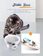 Elevated Cat Bowls Set of 2, Ceramic Tilted Raised Cat Food Bowls Protect Cat's Spine, Anti Vomiting and Whisker Fatigue, Blue Cat Water Dishes, Lead & Cadmium Free, Great Height for Cat - Image 6