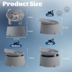 Adjustable Elevated Slow Feeder Cat Bowl, Raised Silicone Slow Feeder Cat Dish with Fun Fish Pattern Whisker-Friendly Anti-Vomit＆Anti-Tipping Pet Bowl for Cat, Small Dog (Dark Grey) - Image 7