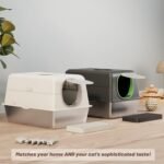 U-MAX Stainless Steel Cat Litter Box, Large Enclosed Kitty Litter Tray with Lid Scoop and Waste Bag, Anti-Leakage Easy Clean Non-Stick Surface, Jumbo Size for All Cats(60x40x38cm) - Image 8