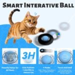 ORSDA Cat Toys Ball, Motion Chirping Activated Moving Ball, Mat Mouse Catching Game Blue, 7 Hole Hide and Seek Indoor Cat Toy, Black Meow - Image 5