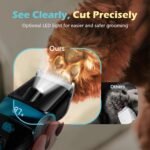 Dog Clippers for Grooming with 5-in-1 Blade, Dog Grooming Kit Cordless Rechargeable Cat Hair Trimmer Detachable Stainless Steel Blade Pet Shaver for Small Puppy Cat Paw Face Head Body - Image 4