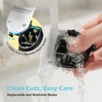 Dog Clippers for Grooming with 5-in-1 Blade, Dog Grooming Kit Cordless Rechargeable Cat Hair Trimmer Detachable Stainless Steel Blade Pet Shaver for Small Puppy Cat Paw Face Head Body - Image 5