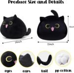 Black Cat Plush Cute Pillow Toy Soft Stuffed Animal Toys 3D Black Cat Plushies Pillow Gift for Boys Girls Plush Doll for Home Room Office Decoration (Cute Cat) - Image 3