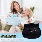 Black Cat Plush Cute Pillow Toy Soft Stuffed Animal Toys 3D Black Cat Plushies Pillow Gift for Boys Girls Plush Doll for Home Room Office Decoration (Cute Cat) - Image 6