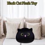 Black Cat Plush Cute Pillow Toy Soft Stuffed Animal Toys 3D Black Cat Plushies Pillow Gift for Boys Girls Plush Doll for Home Room Office Decoration (Cute Cat) - Image 7