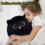Black Cat Plush Cute Pillow Toy Soft Stuffed Animal Toys 3D Black Cat Plushies Pillow Gift for Boys Girls Plush Doll for Home Room Office Decoration (Cute Cat) - Image 8