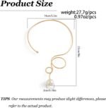 Cuff Necklace Gold Collar Necklace for Woman Statement Open Round Bow Choker Necklaces - Image 7