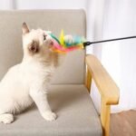 Cat Feather Toys, Interactive Cat Wand Toys Cat Teaser with Bell - 18'' Long Feather Wand for Cat and Kitten (6 Pcs) - Image 4
