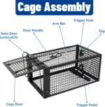 Humane Rat Trap Cage - Reusable Live Animal Traps for Indoor & Outdoor Use - Effective for Mice, Voles, Chipmunks - Safe & Easy Set Rodent Trap - Image 4