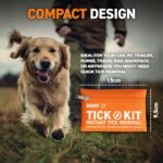 Ready First Aid Tick Remover Kit for Humans, Dogs, Cats & Pets – Lyme Prevention with 3 Tick Tools, Fine Tweezers, Magnifier, Bandages & Cleaning Wipes - Image 4