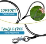 Chew Proof Dog Leash,6ft Heavy Duty Metal Cable Lead Made of Coated Wire Rope,Great for Medium and Large Dogs (Black+Blue, 6FT) - Image 4