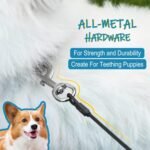 Chew Proof Dog Leash,6ft Heavy Duty Metal Cable Lead Made of Coated Wire Rope,Great for Medium and Large Dogs (Black+Blue, 6FT) - Image 6