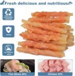 Dog Treats Soft Chews Rawhide Free Chicken Wrapped Cod Sticks for Puppy Training Snacks Dog Chews Treats 1lb/454g - Image 3